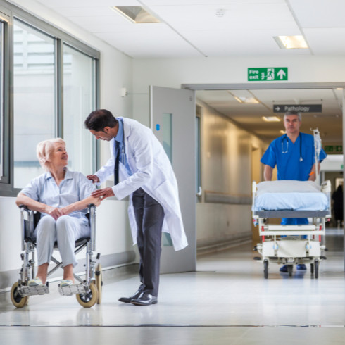a doctor talking to a patient